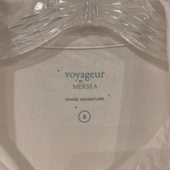 NWT Voyageur By Mersea Moderne Oxford Tee Shirt Buttondown Cotton Top Size Small - Picture 3 of 6